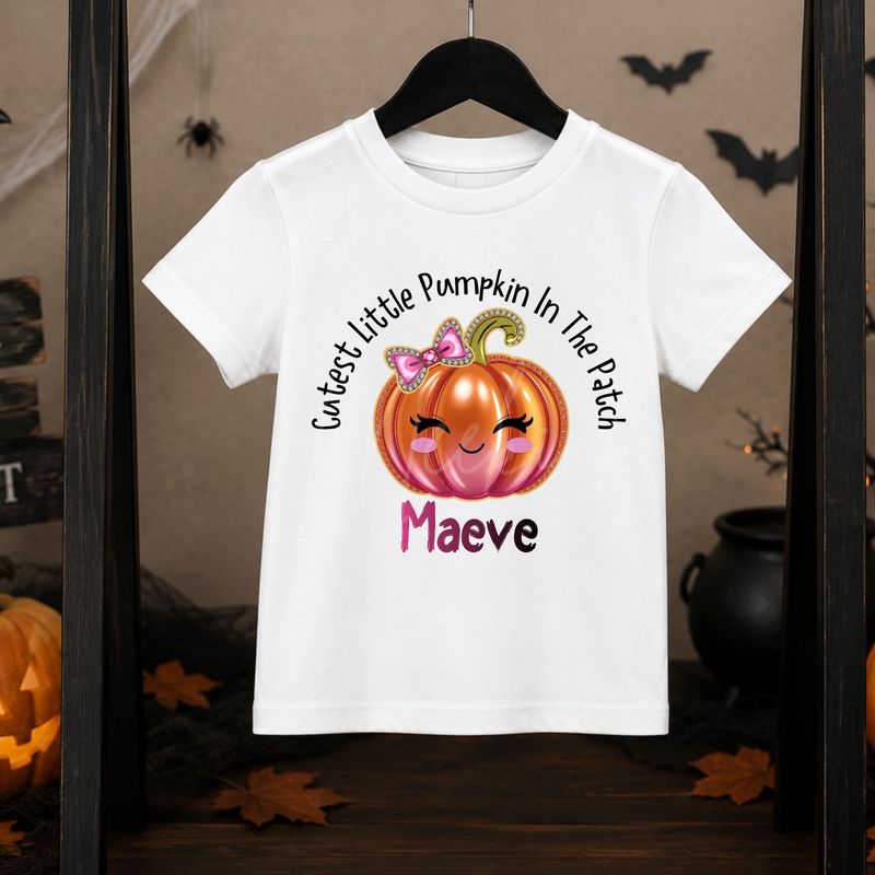 Cutest Pumpkin Pink Bow 15cm DTF PRINT