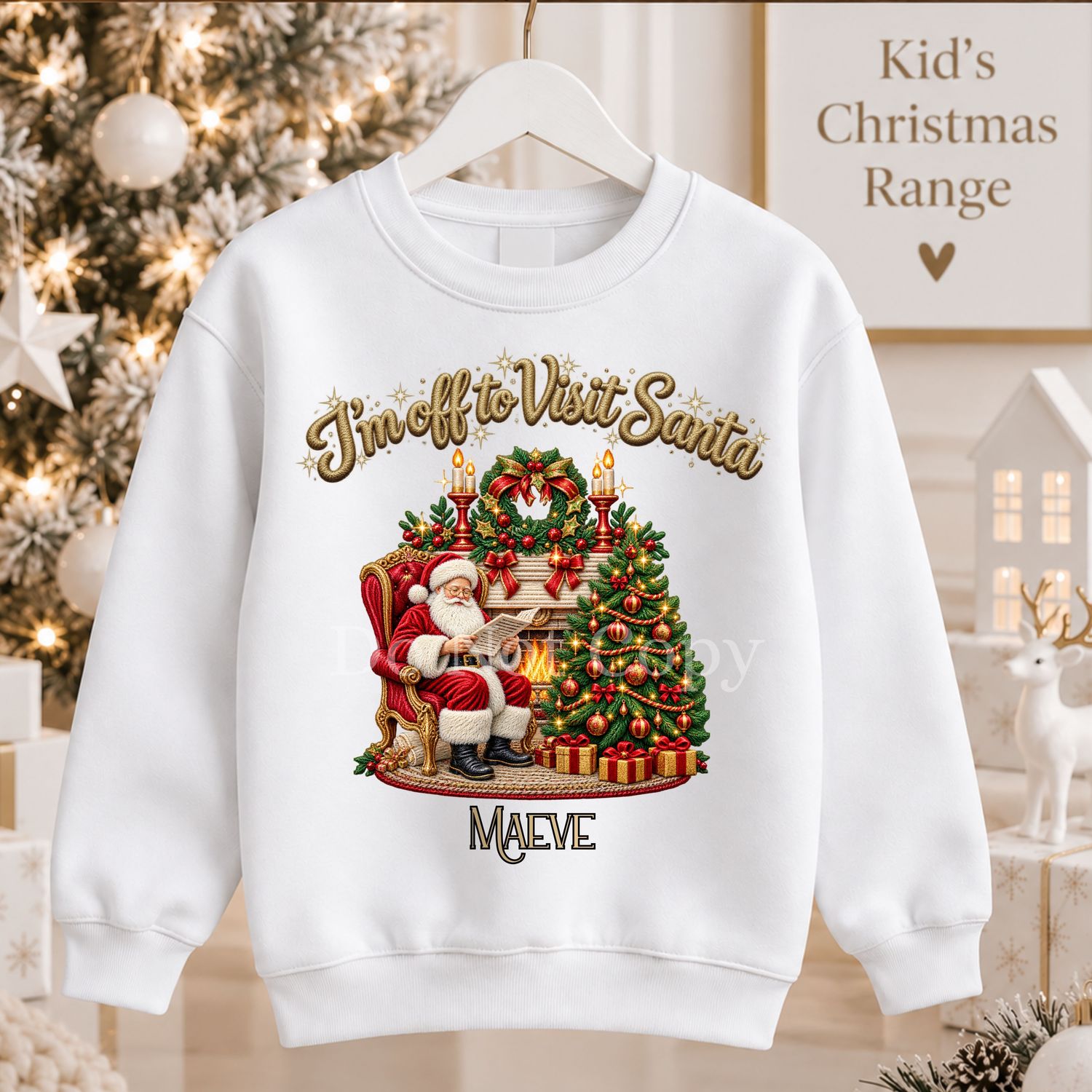 Santa Fireplace 15cm DTF PRINT