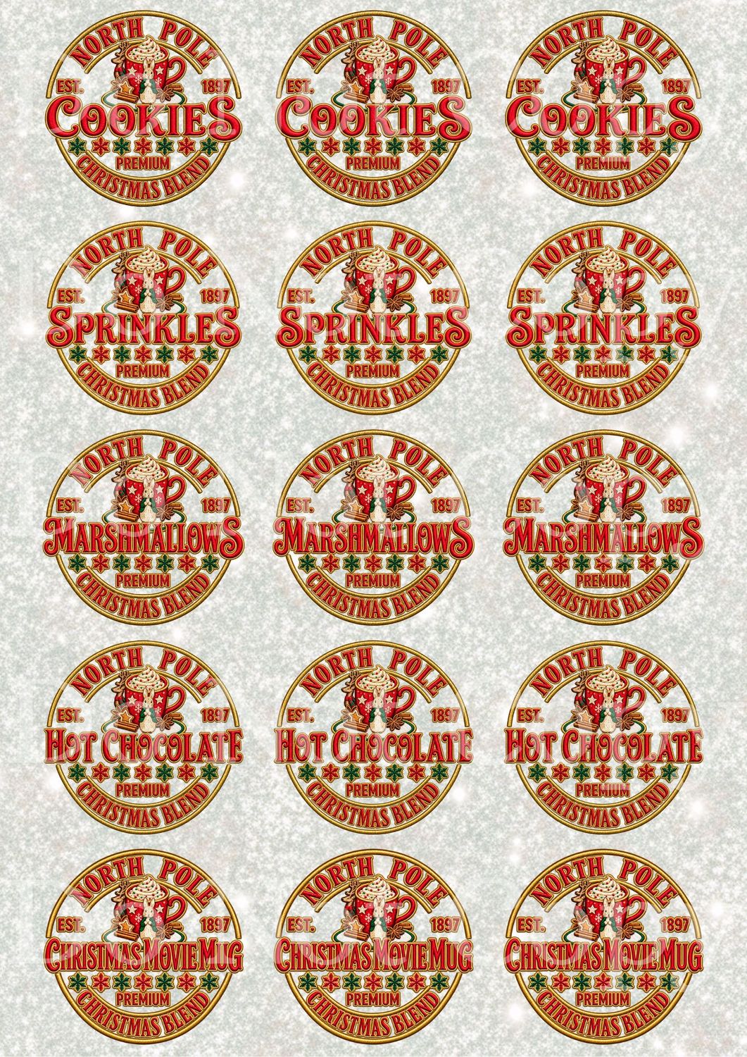 Red Bunny Hot Chocolate Station Decals A3 UVDTF - DTF or SUB