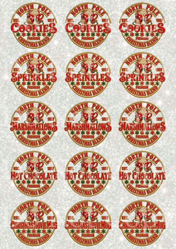 Red Bunny Hot Chocolate Station Decals A3 UVDTF - DTF or SUB
