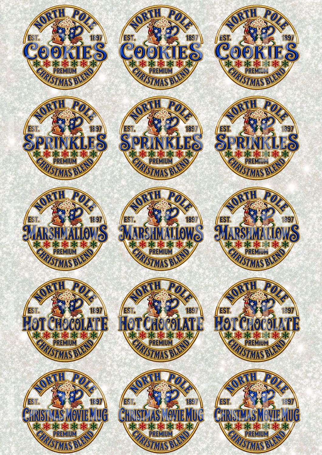 Blue Bunny Hot Chocolate Station Decals A3 UVDTF - DTF or SUB