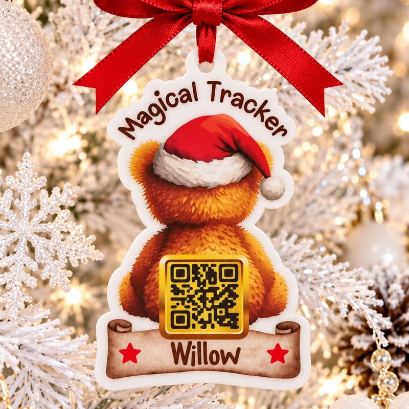 PRINT &amp; BLANK Teddy Santa Tracker Personalised UVDTF Decal &amp; Acrylic Blank