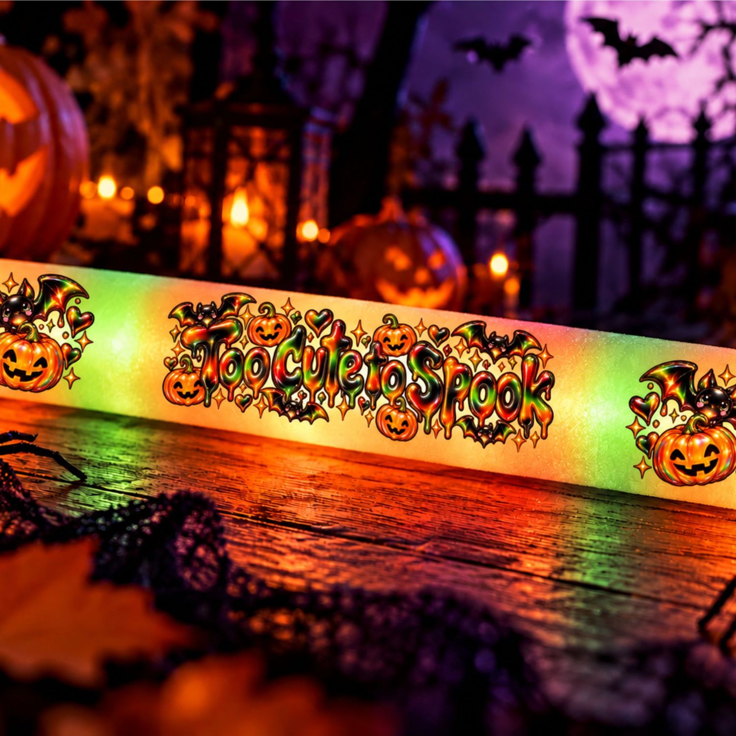 Too Cute To Spook UVDTF Decal Suitable For Led Foam Glow Sticks