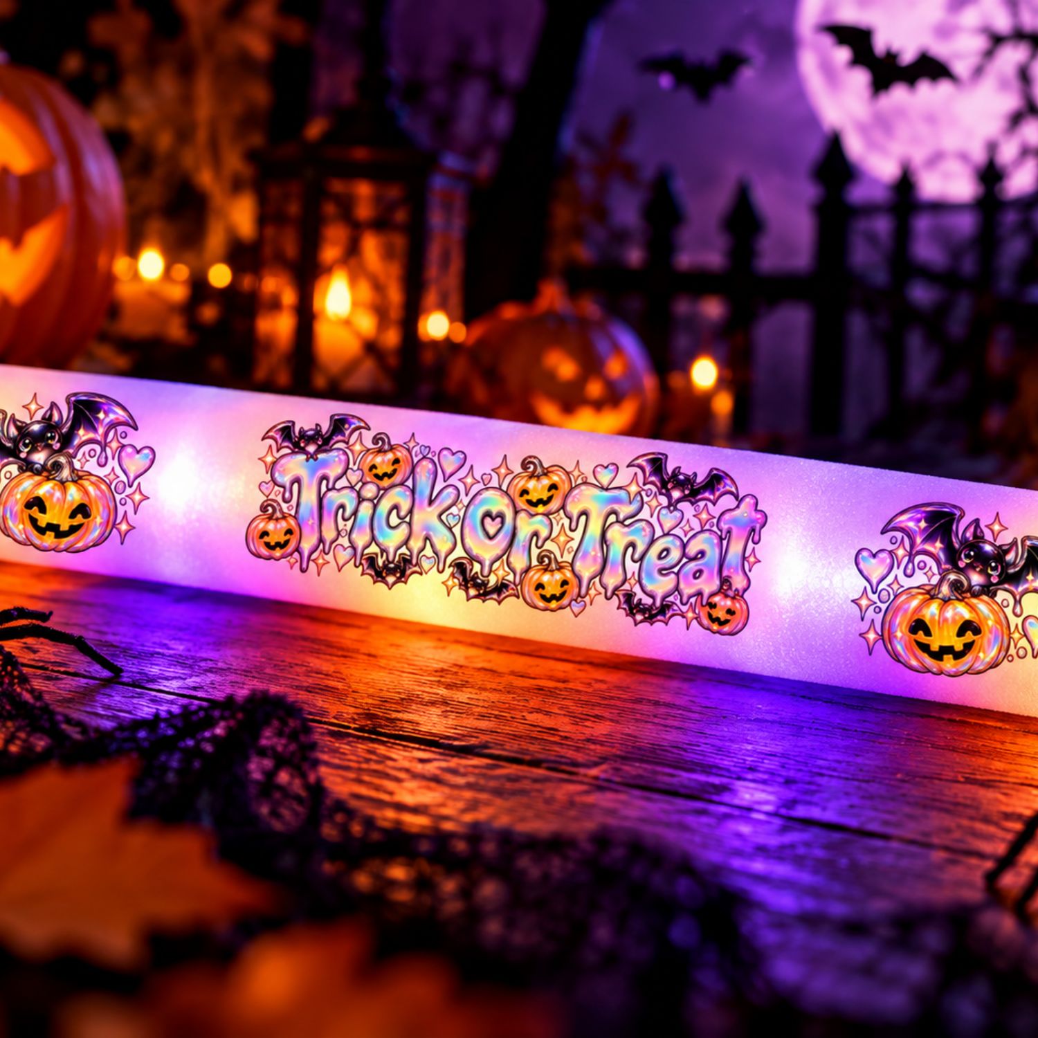 Trick Or Treat Cute UVDTF Decal Suitable For Led Foam Glow Sticks