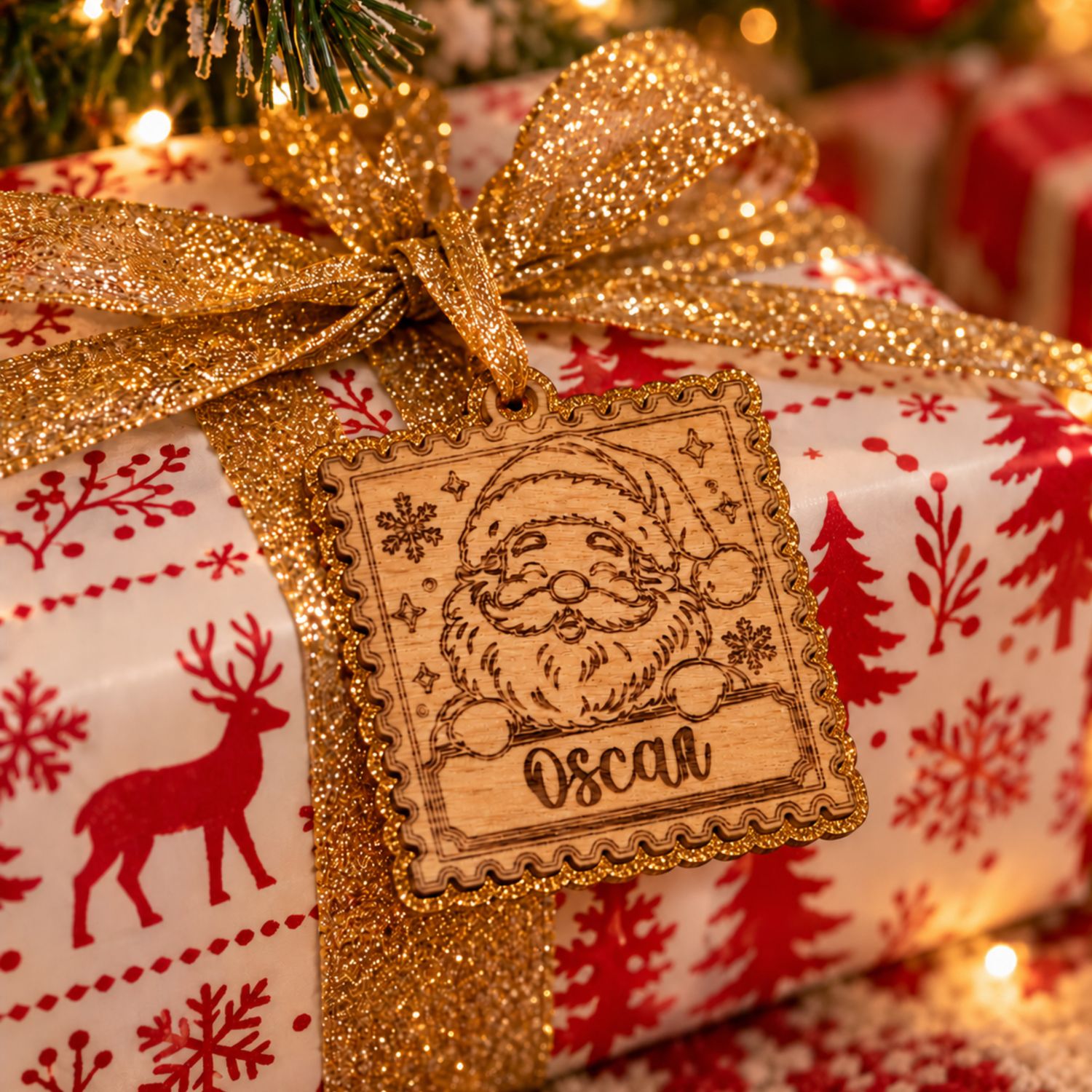 Wooden Stamp Christmas Tags, With Choice Of Acrylic Backing