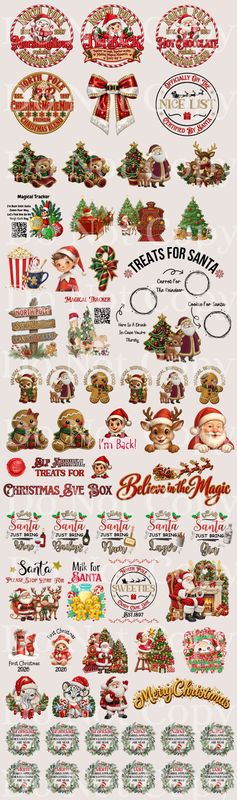 1 Metre Christmas Mix Sheet UVDTF or DTF