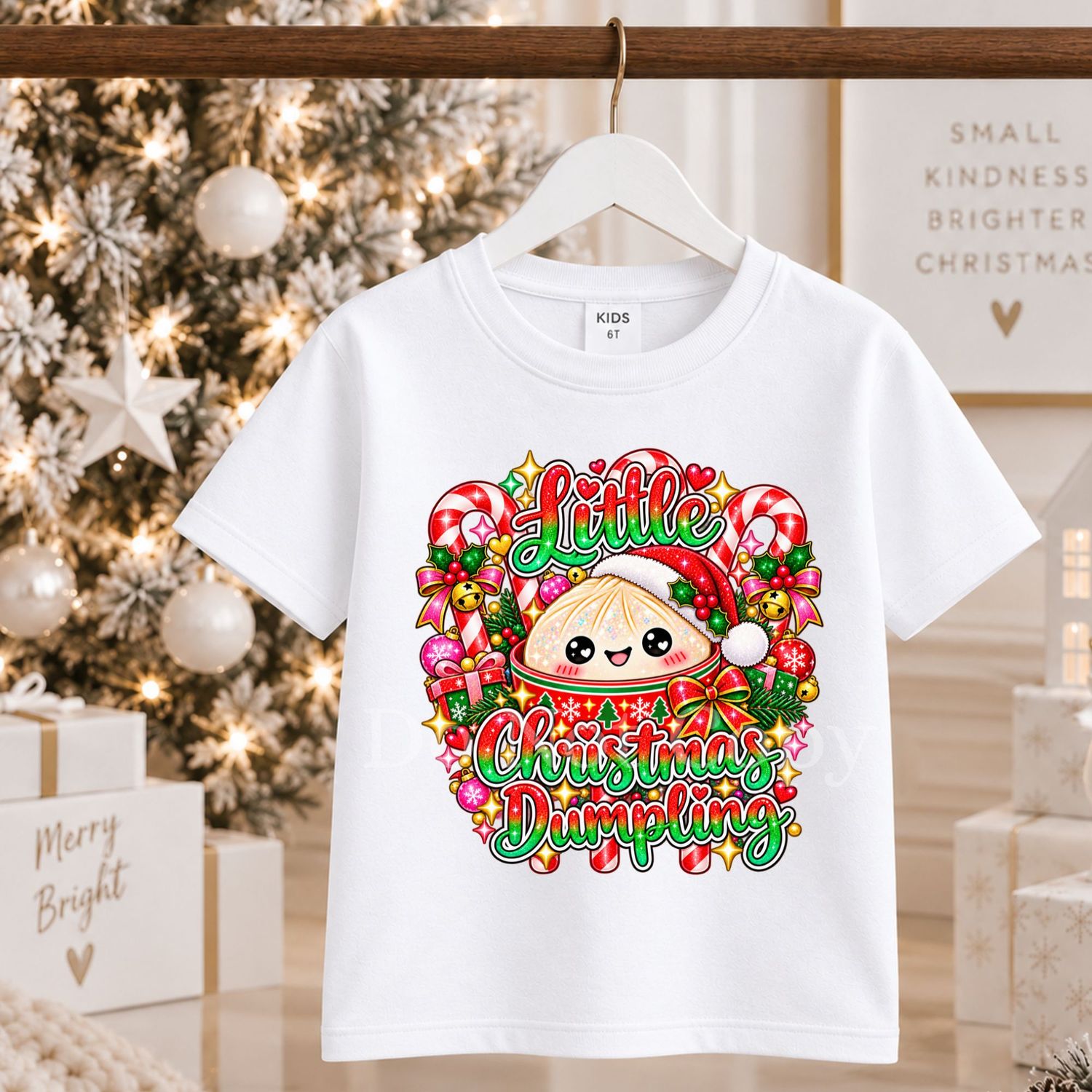 Little Christmas Dumpling Pink UVDTF or DTF Decal