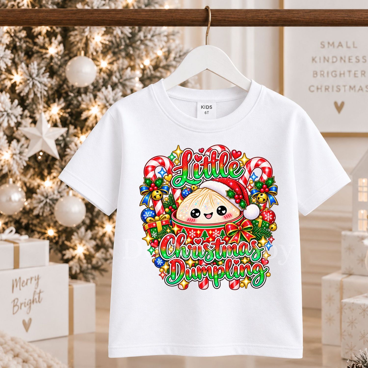 Little Christmas Dumpling Blue UVDTF or DTF Decal