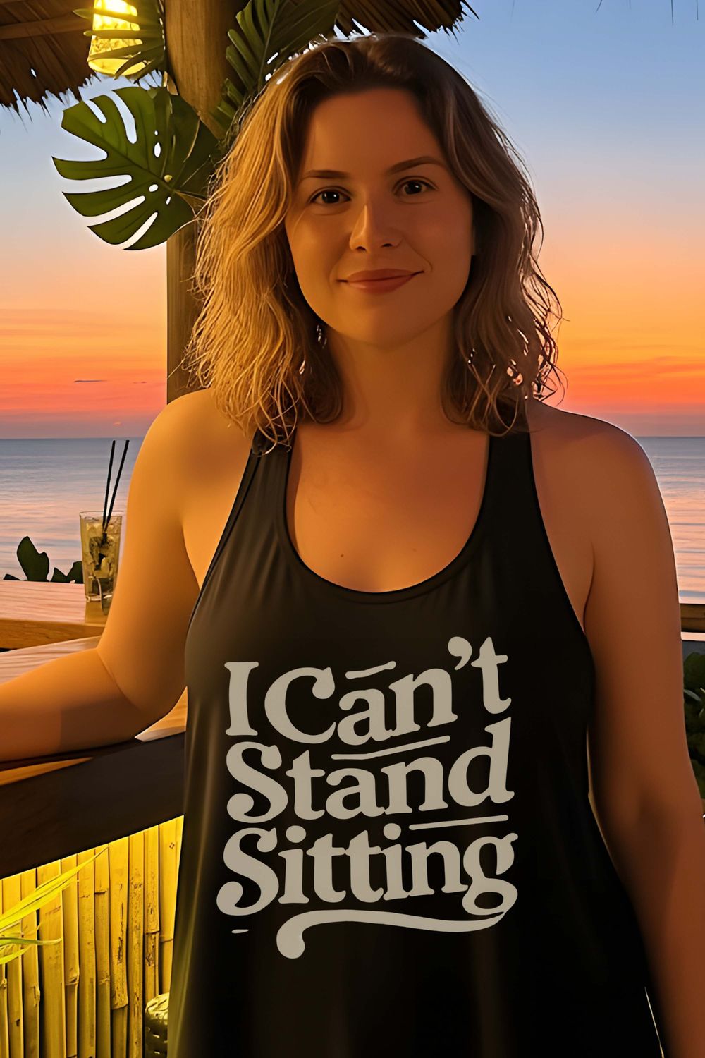 I Can&#39;t Stand Sitting Racerback Tank | Premium Activewear 6733