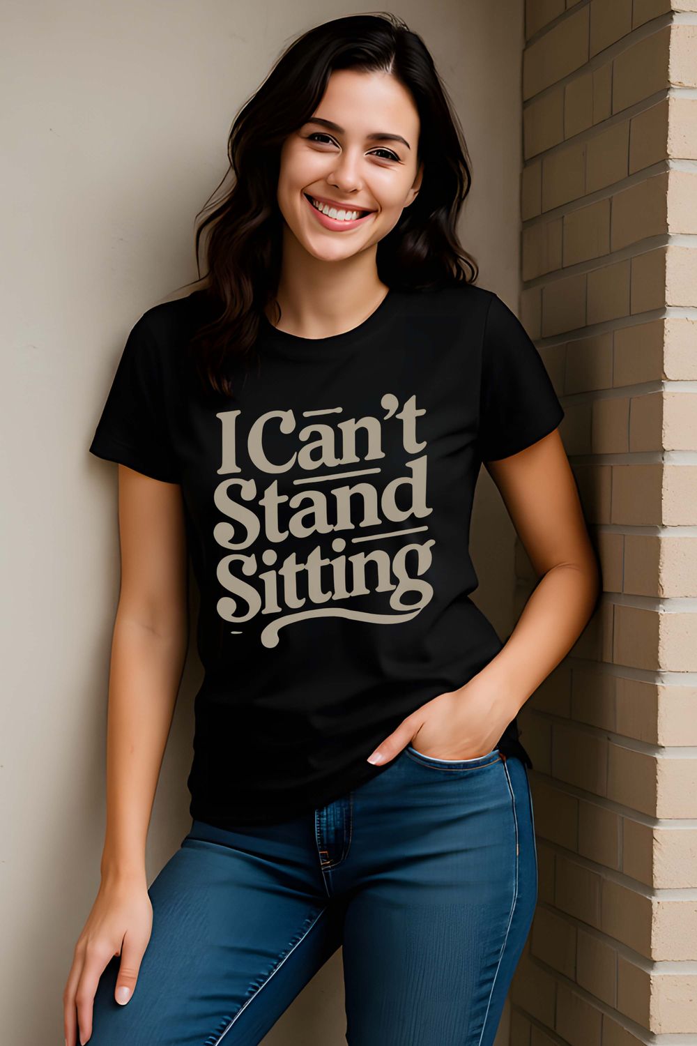 I Can&#39;t Stand Sitting&quot; Direct to Garment Gildan 5000 T-Shirt