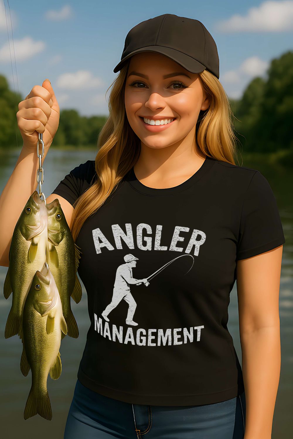 Product Name: Angler Management T-shirt | Funny Fishing Gift | Gildan 5000
