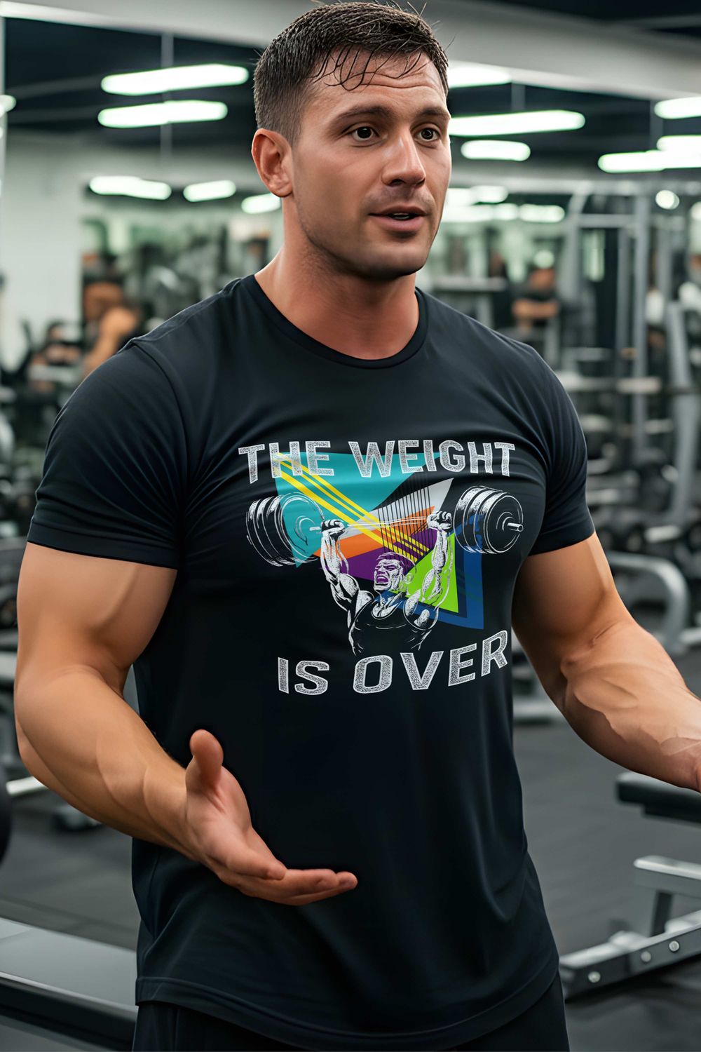 The Weight is Over T-Shirt - Men&#39;s Weightlifting &amp; Fitness Tee