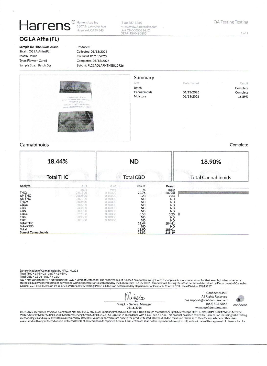 LABS 2, STRAIN: OG LA AFFIE