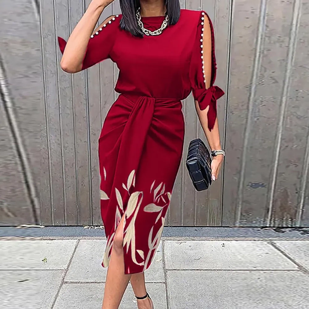 Casual Slim Sheath Streetwear Vestudos Robes Bodycon Summer Sexy Club Print Women Dress