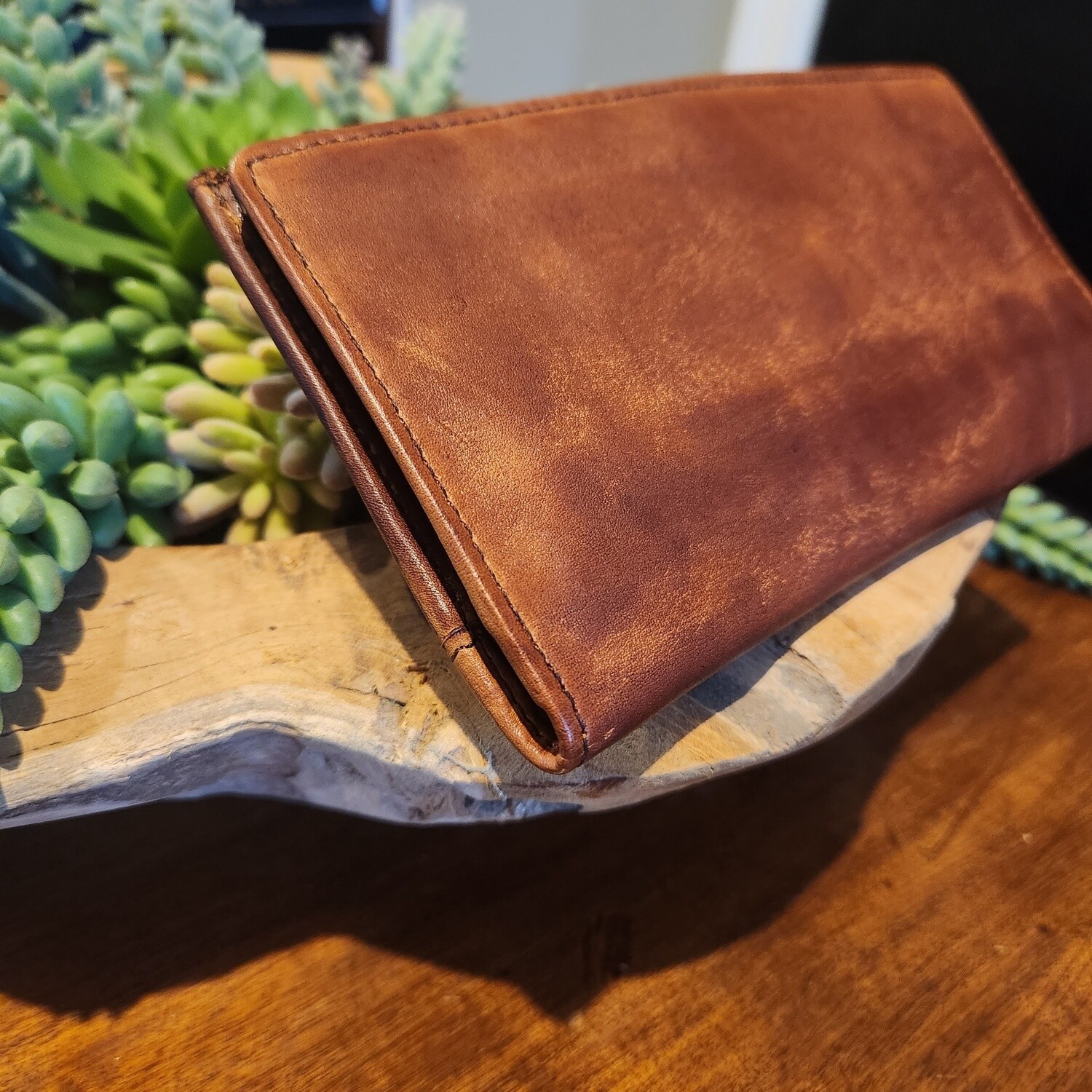 The Milly Leather Ladies Wallet, Colour: Cognac