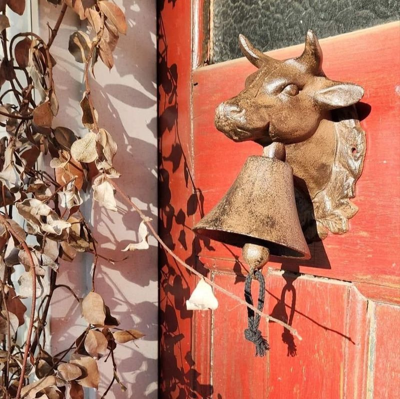 Cast Iron Cow Head Doorbell