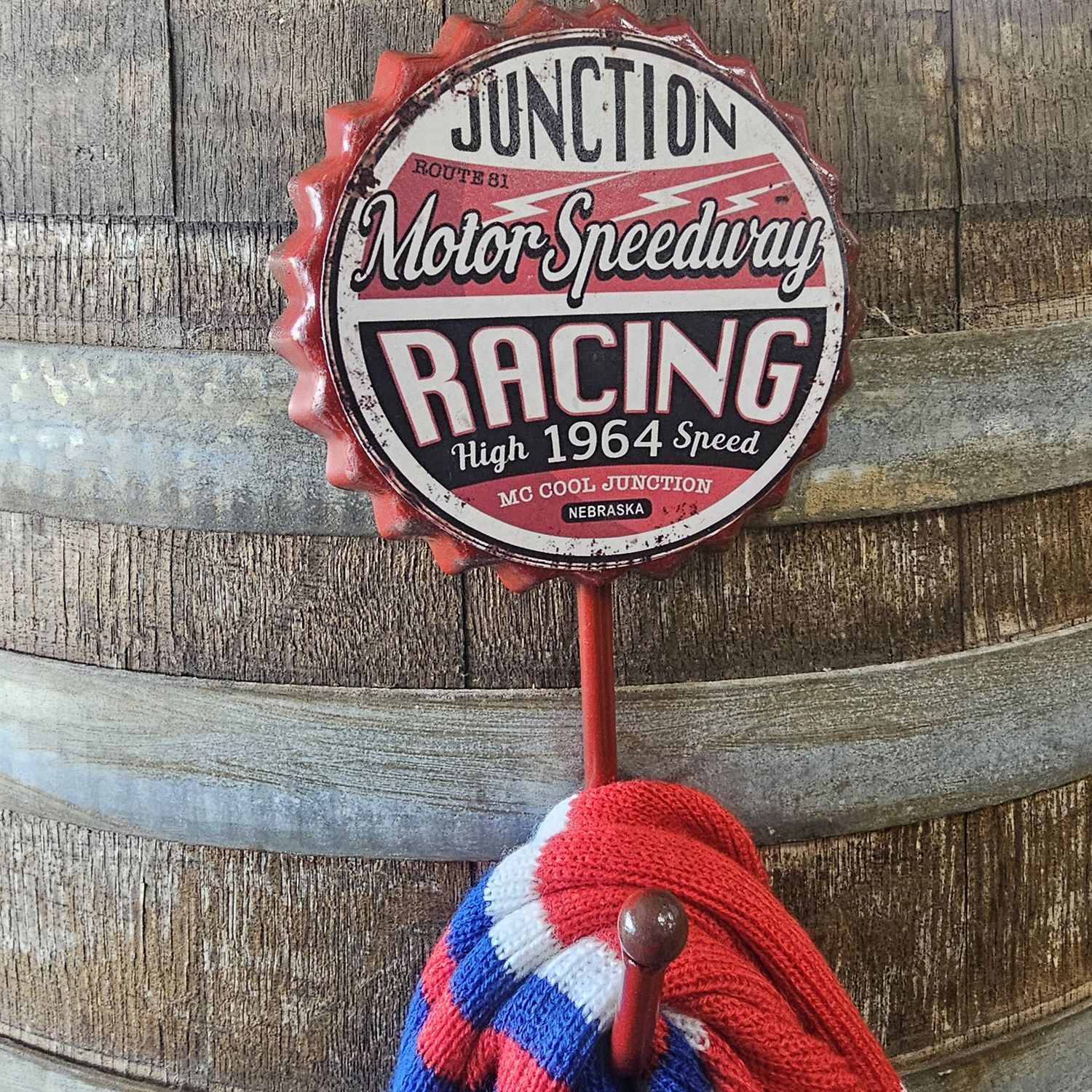 Mancave Hanging Coat Hook, Theme: Motor Racing