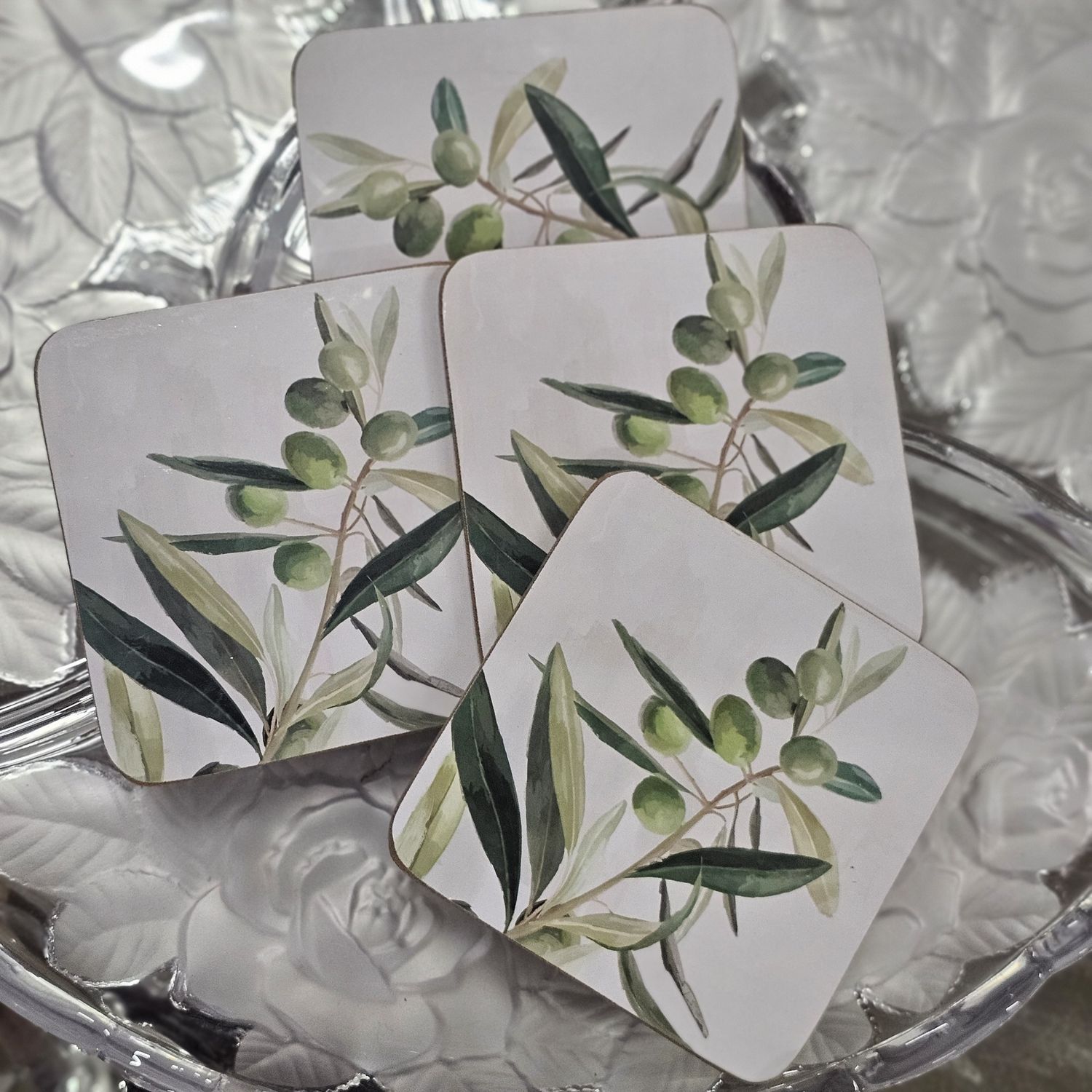 Olive Branch Coasters s/4