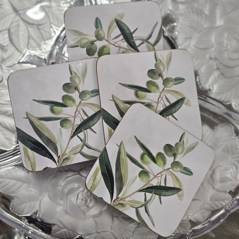 Olive Branch Coasters s/4