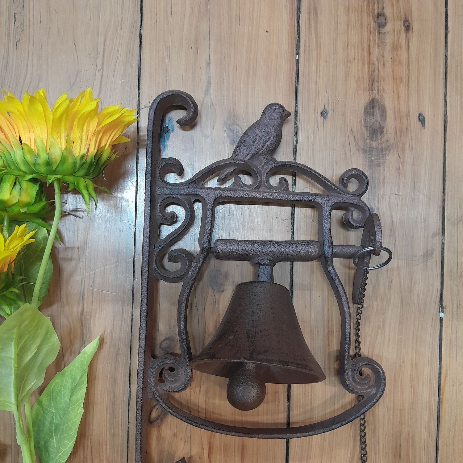 Large Pull Handle Cast Iron Bird Doorbell