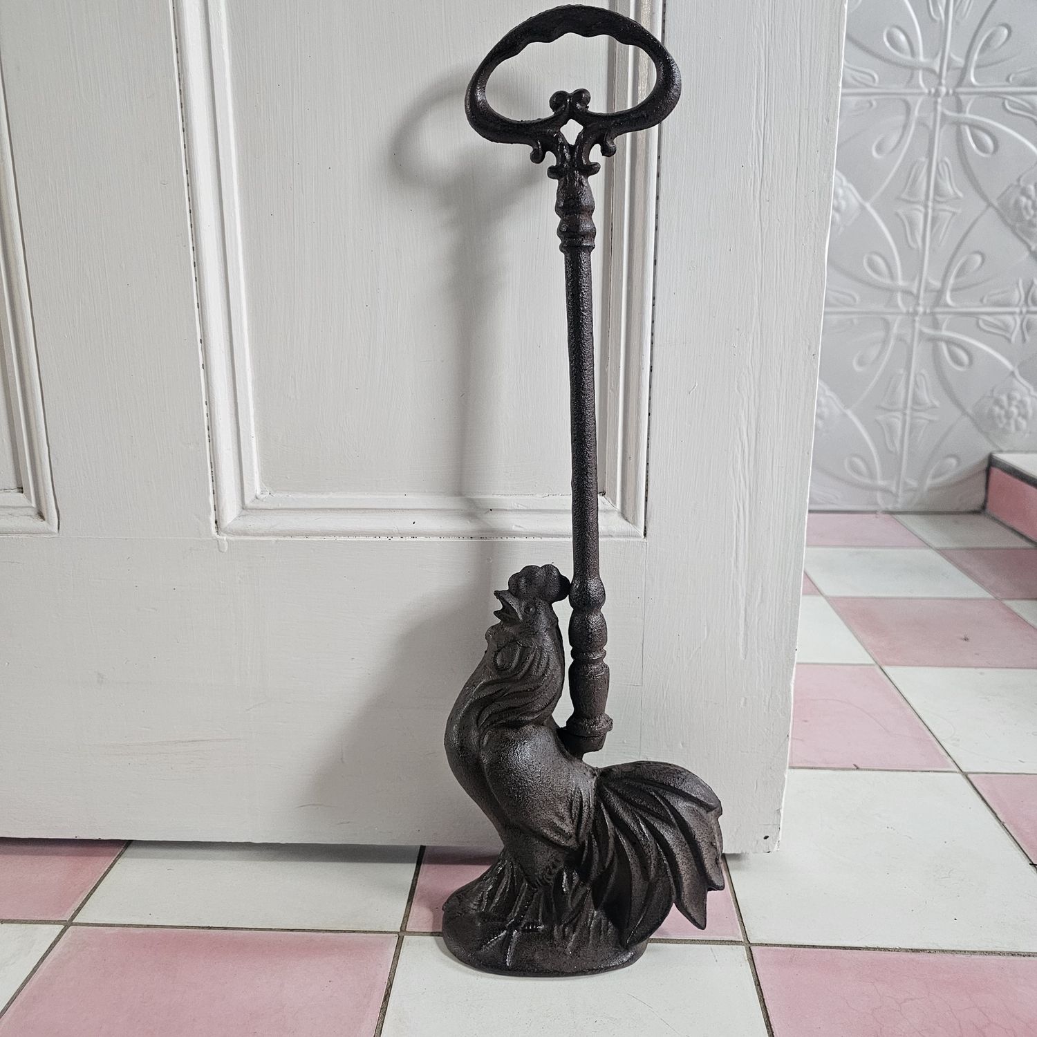 Rupert the Rooster Cast Iron Doorstop w/Handle