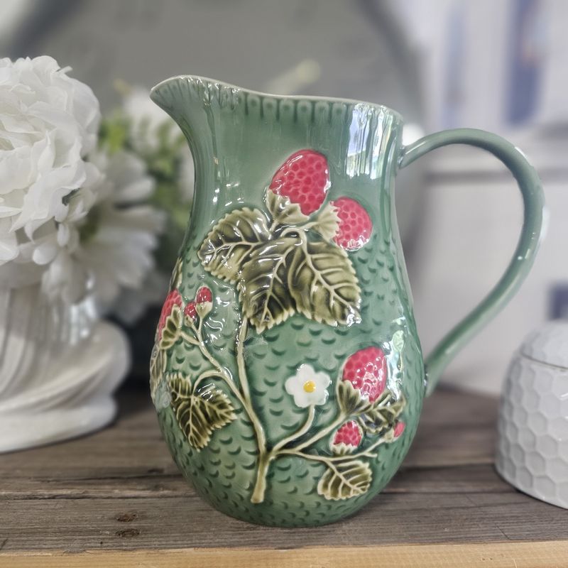 Strawberry Fraise Country Farmhouse Ceramic Jug