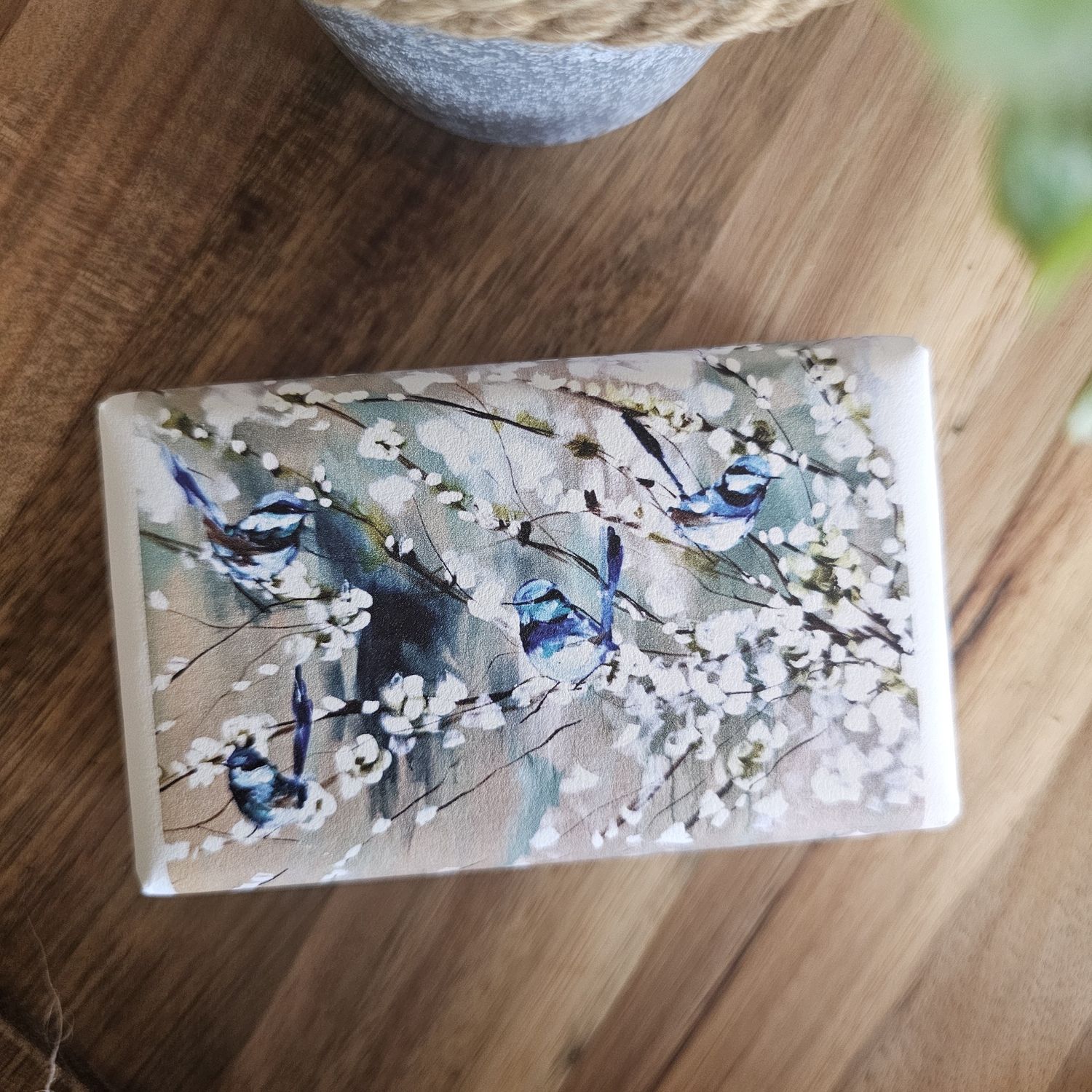 Huxter Soap Blue Wrens and Cherry Blossom