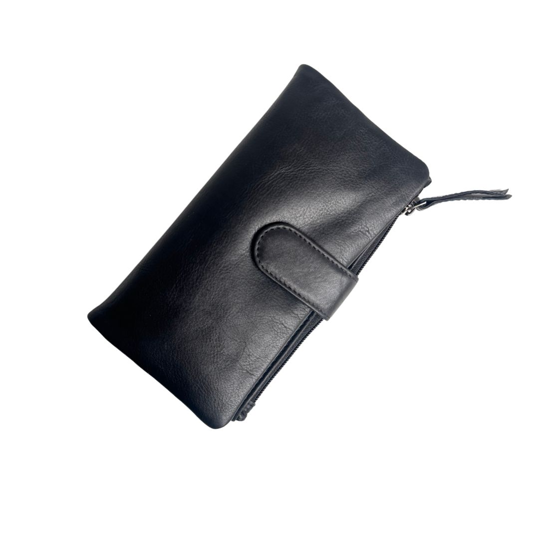 Kaili leather Women's Wallet, Colour: Black