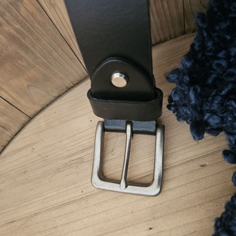 Handmade Leather Belt w/Brushed Buckle