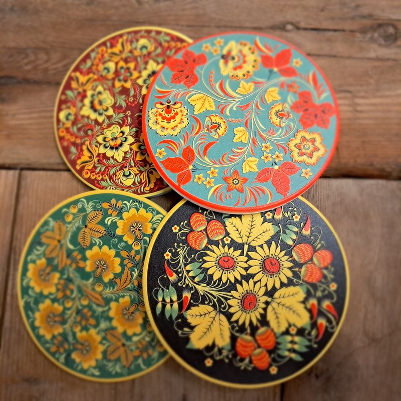 William Morris Style Coasters s/4