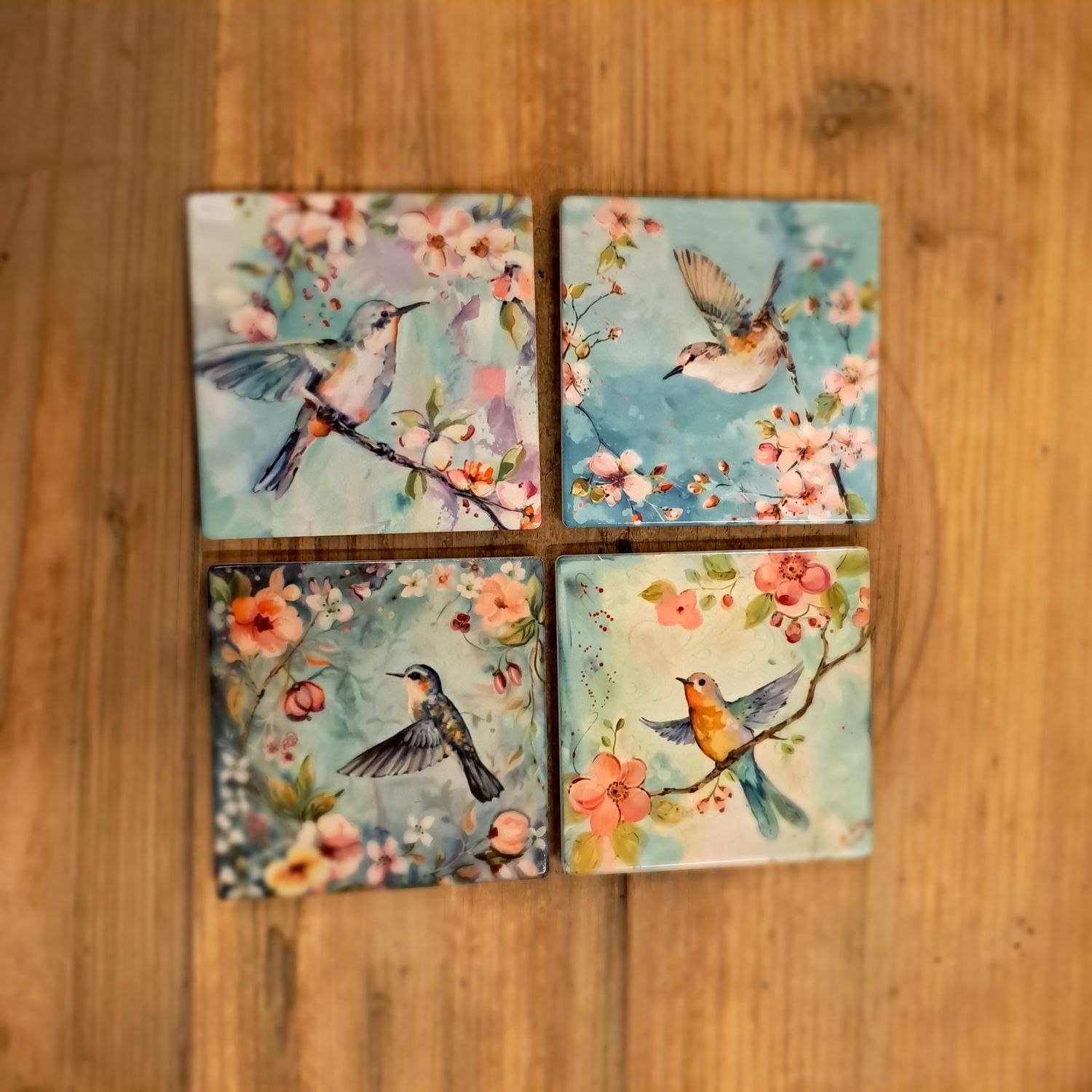 Birds Amongst the Blossom S/4 Coasters