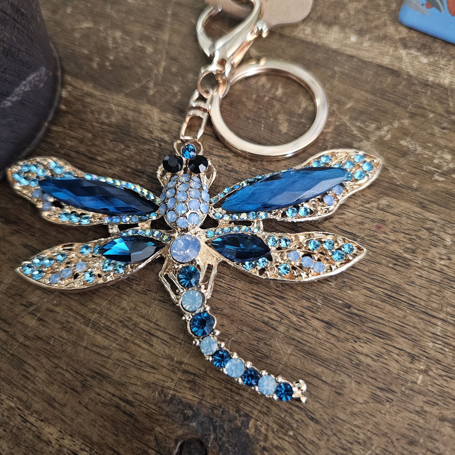 Blue Dragonfly Keyring Bag Hanger