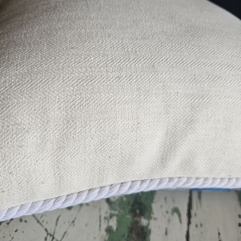 Beach Bathing Huts Linen Blend Cushion