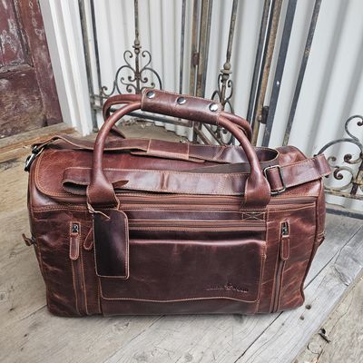 The Byron Leather Duffle Overnight Bag