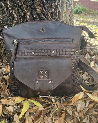 The Olivia Leather Woven Shoulder Bag