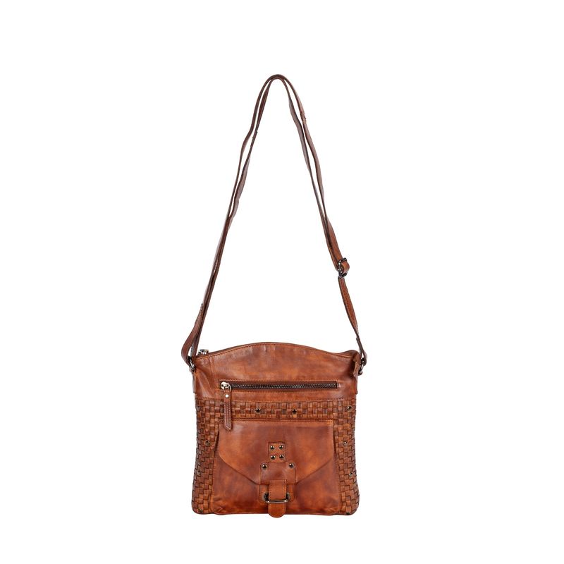 The Olivia Leather Woven Shoulder Bag