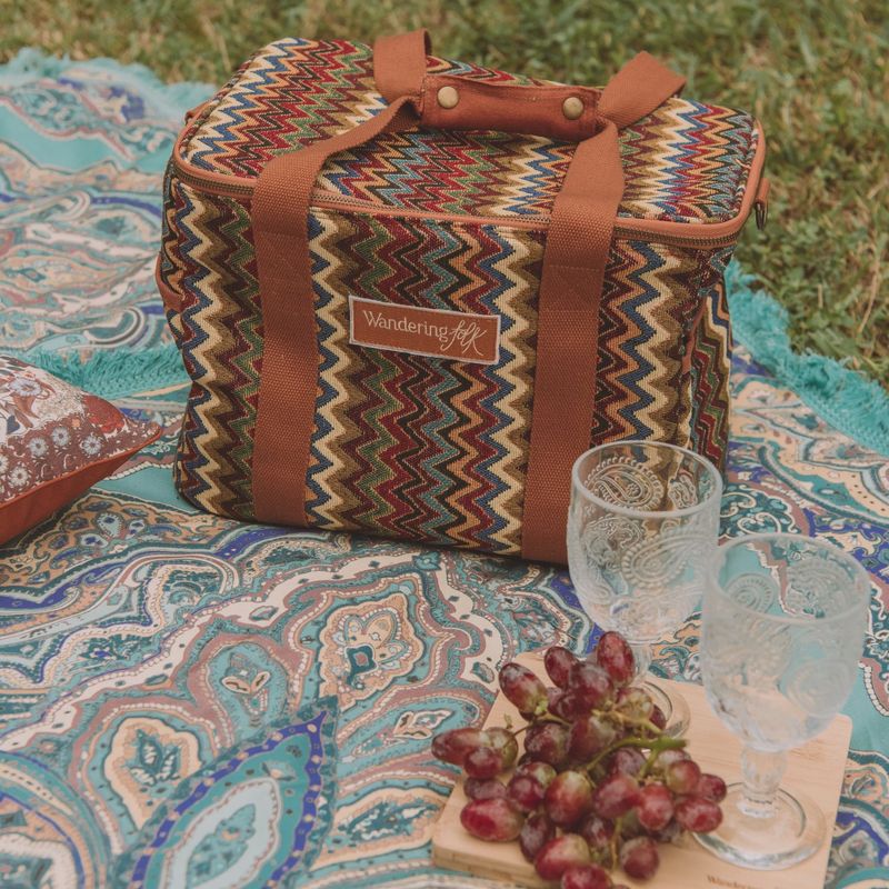 Wandering Folk Jade Topanga Fringed Picnic Rug