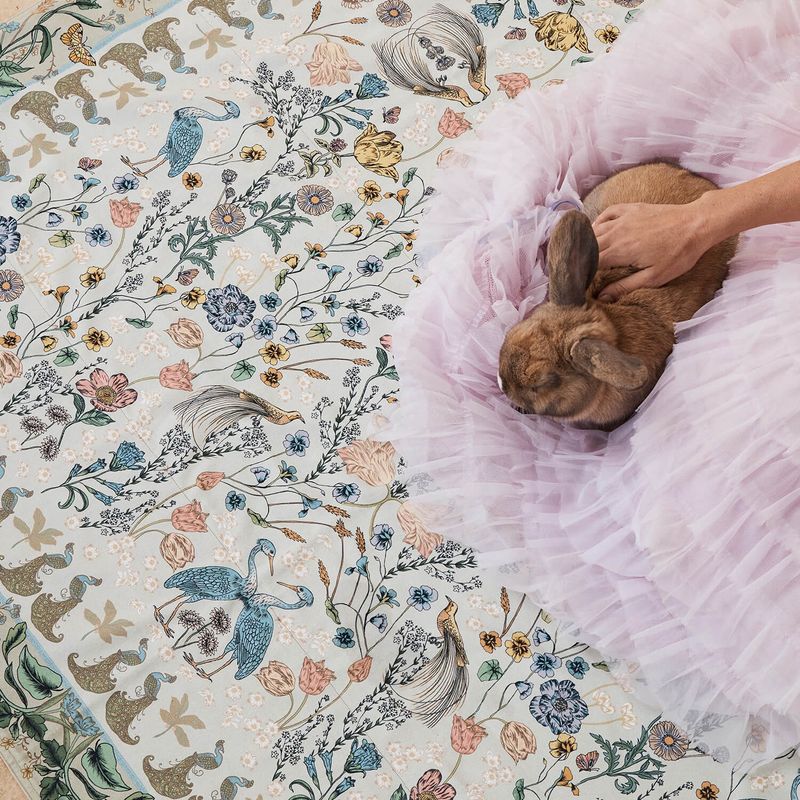 Wandering Folk Sage Wonderland Picnic Rug w/Tassles