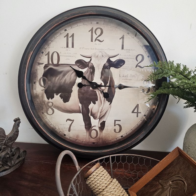 Holstein Friesian Cow Wall Clock 50cm