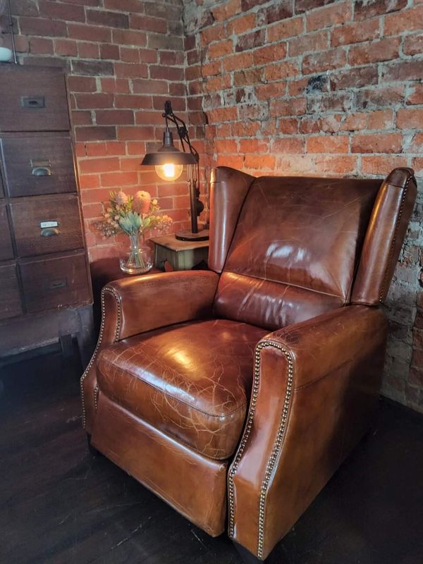 The Winston Wing Back Leather Recliner