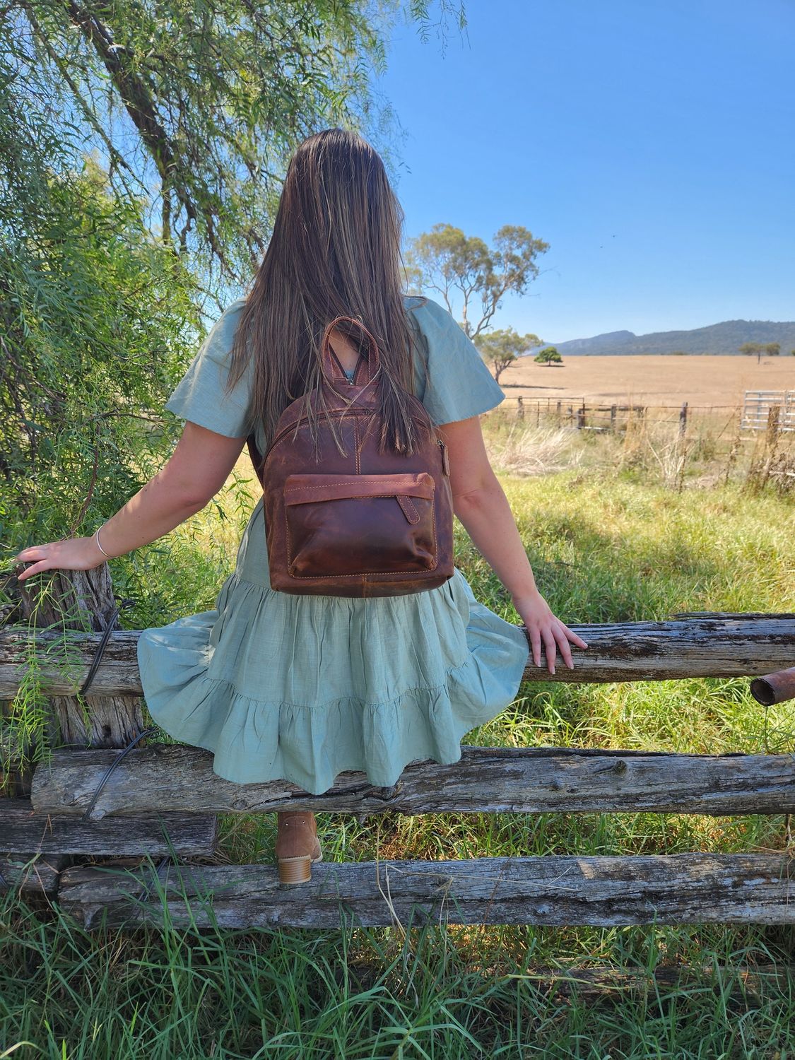 The Grevillea Leather Backpack, Colour: Sorghum