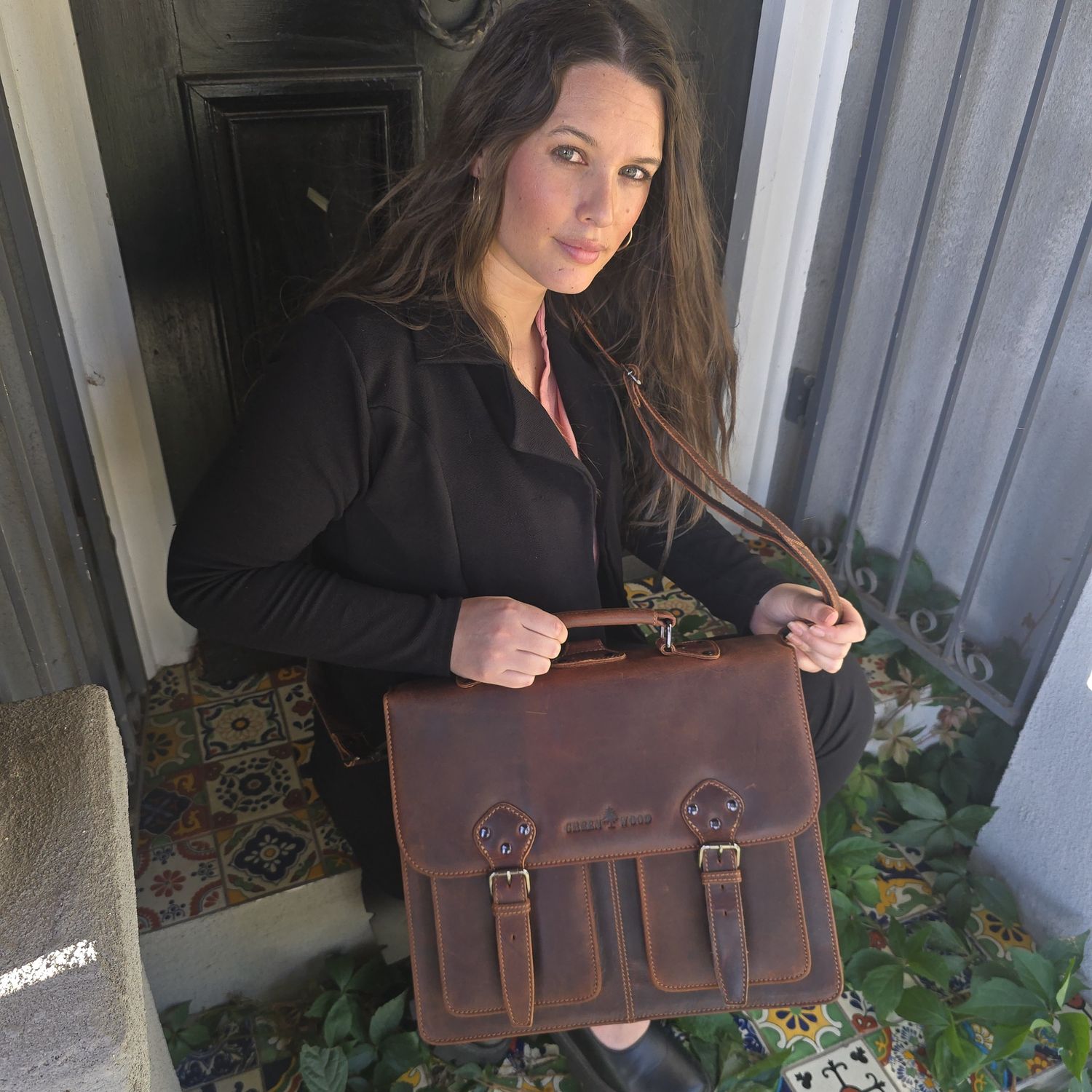 The Scholar Leather Backpack/Briefcase, Colour: sorghum