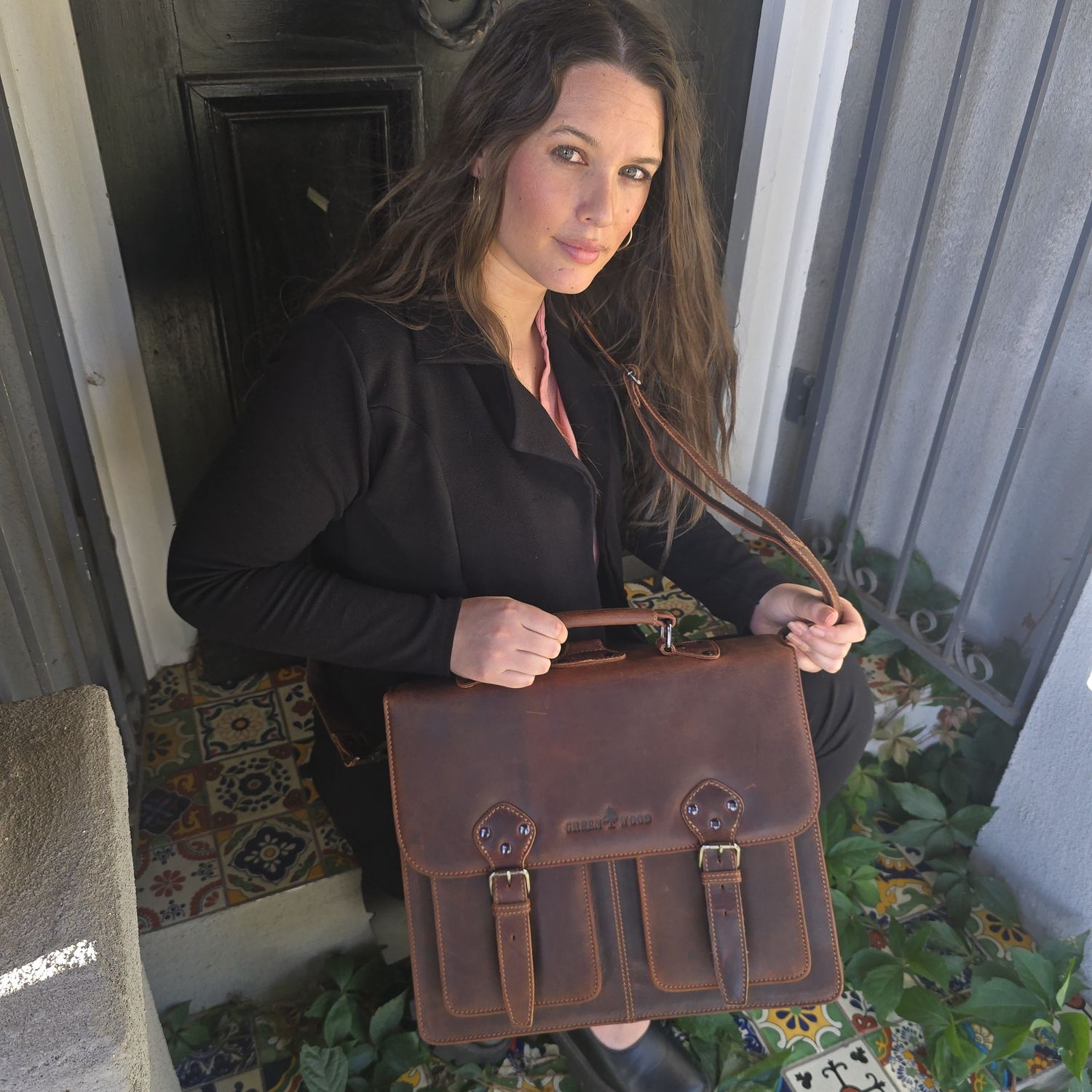 The Scholar Leather Backpack/Briefcase, Colour: sorghum