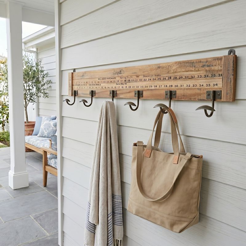 Vintage-Style Ruler Wall hooks Coat Rack