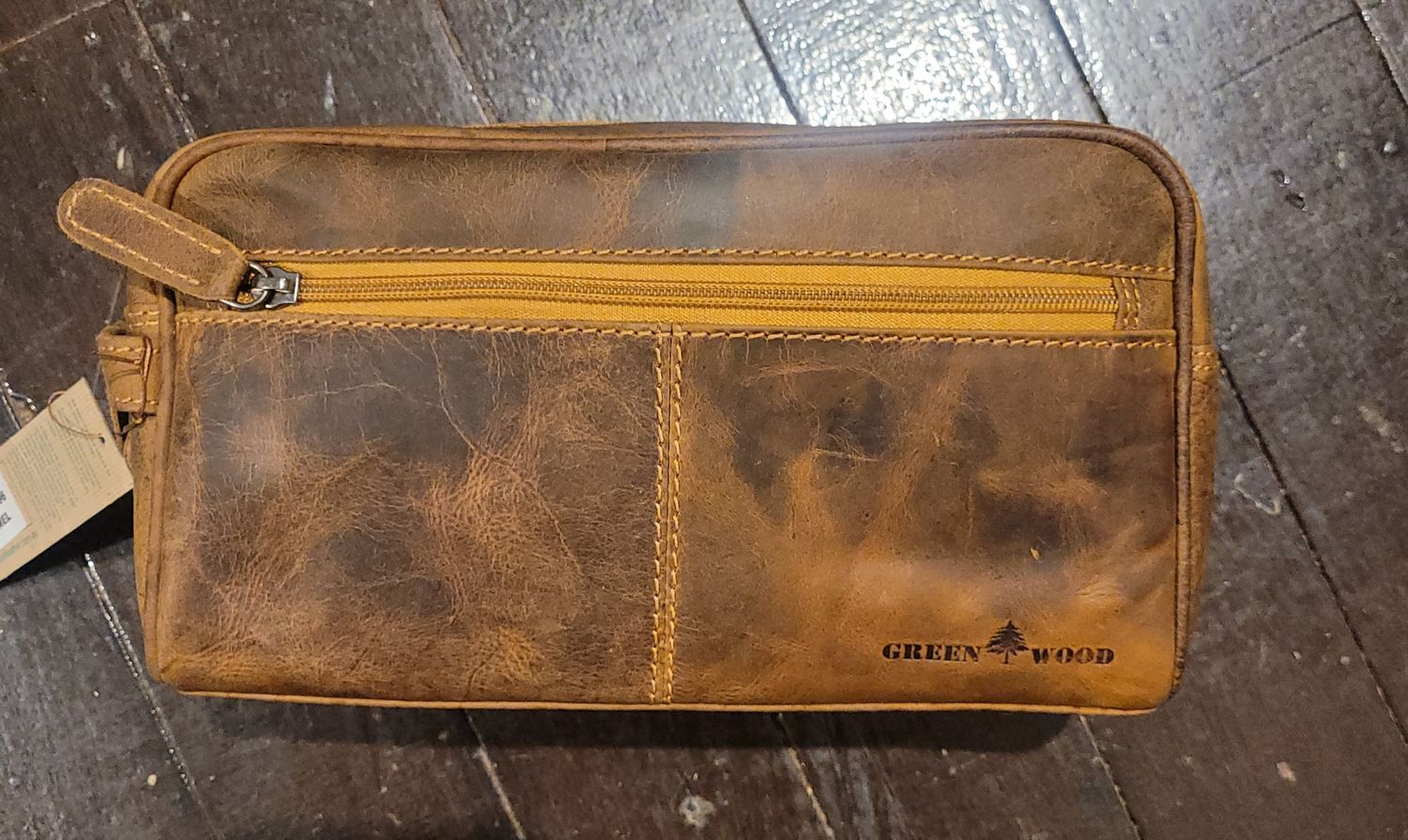 The Carter Leather Toiletry Bag, Colour: Earth
