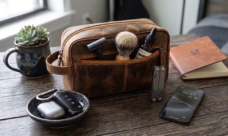The Carter Leather Toiletry Bag