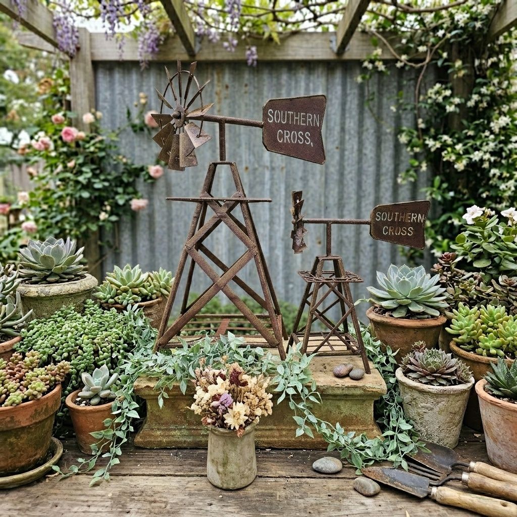 Southern Cross Windmill Metal Art, Size: 50cm