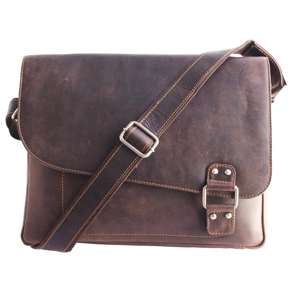 The Petersburg Leather Laptop Satchel Bag, Colour: Sorghum