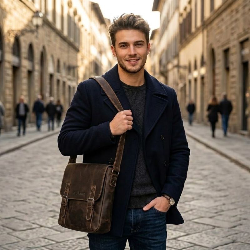 The Brandy leather Shoulder Bag w/ipad pocket