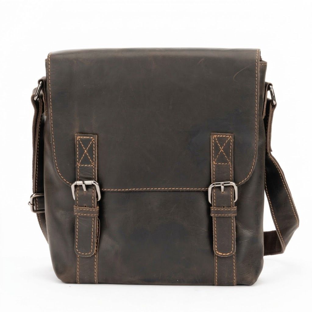 The Brandy leather Shoulder Bag w/ipad pocket, Colour: Mocha